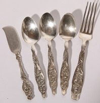 5-PIECES OF STERLING SILVER BY WHITING CO. 