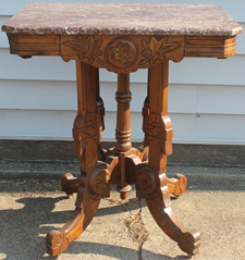 CARVED MARBLE TOP TABLE