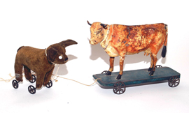Steiff Dog & Cow Pull Toys