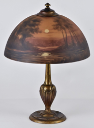 Reverse Painted Arts & Crafts Table Lamp