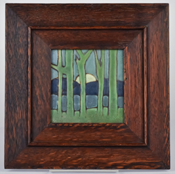 E.T. Hurley Pardee/Grueby Arts & Crafts Framed Tile
