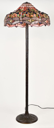 Leaded Glass Floor Lamp with Bronze Base