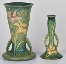 Two Roseville Zephyr Lilly Vases
