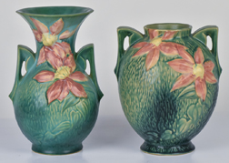 Two Roseville Clematis Vases