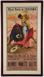 Chromolithographed Bull Fight Poster