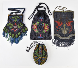 Four Early Ladies Beaded Evening Bags