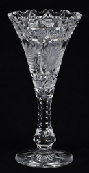 Cut Glass Trumpet Vase