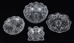Four Pieces American Cut Glass