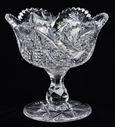 American Cut Glass Footed Vase