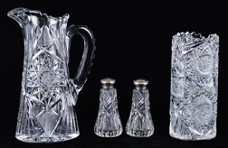 Four Pieces of Cut Glass