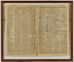 Framed Newspaper Penn. Packet, 1789