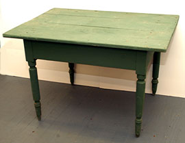 Early Work Table with Old Green Paint
