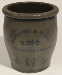 Hamilton & Jones Greensboro, PA Ovoid Stoneware Jar
