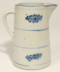 Blue and White Stoneware Pitcher