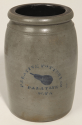 Palatine, WV Stoneware Jar With Pear Decoration
