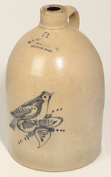 F. T. Wright Taunton, MA Stoneware Bird Jug