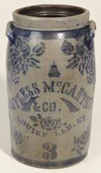 McCarthy & Co., Louisville, KY Decorated Stoneware Churn
