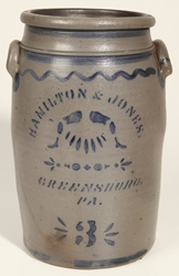 Hamilton & Jones, Greensboro, PA Stoneware Jar