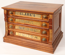 Clark's 4 Drawer Gold Glass Spool Cabinet