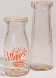 Scarce Ripley, Ohio Milk Bottle & Hillsboro Bottle