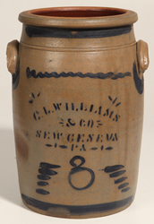C. L. Williams, New Geneva, PA Stoneware Jar