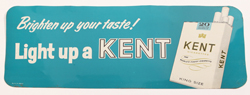 Early 1960's Kent Cigarettes Tin Sign