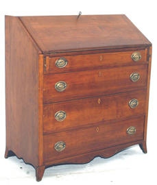 Early Cherry Inlaid Slant Front Desk