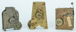 Three English Brass Clock Movements
