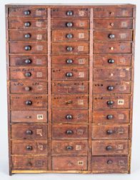 Early Pine Watch Parts Cabinet