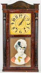 Elisha Hotchkiss, Burlington, Ct. Half Column Shelf Clock