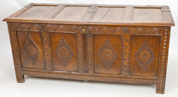 17th Century Carved Oak Coffer Chest