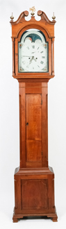American Walnut Inlaid Tall Case Clock