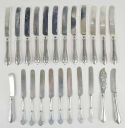 Two Sets of Silver Butter Knives