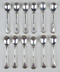 Set 12 Pail, Black & Co. Sterling Desert Spoons