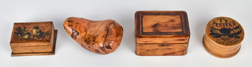 Four Small Early Wooden Boxes