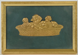 Victorian Brass Plaque with Dogs