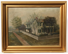 19th Century Painting of Plymire Family, Clinton, Ohio Home