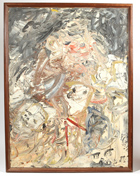 Illegibly Signed Mid-Century Abstract Painting