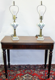 PERIOD CARD TABLE & LAMPS