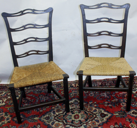 PR. OF PERIOD RIBBON BACK CHAIRS