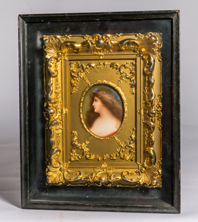 Porcelain Plaque of Young Lady