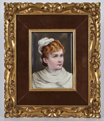 KPM Porcelain Plaque of Lady in White