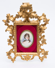 Porcelain Plaque of Young Lady