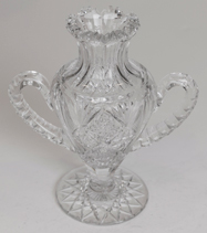 Baluster Form Cut Glass Vase