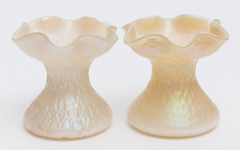 Pair Loetz Type Art Glass Vases