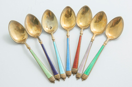Set of Enameled Spoons