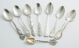 Eight Sterling Souvenir Spoons
