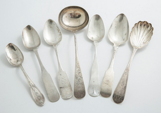 American Coin Silver Serving Spoons Plus