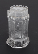 Rare Victorian Pattern Glass Castle Jar