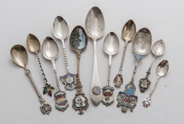 Enamel Decorated Silver Souvenir Spoons